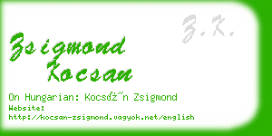 zsigmond kocsan business card